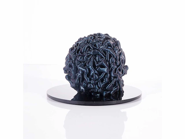 Het skull "blue glitter" - alvaro mendez - 2024 - 3d sculptuur gelimiteerd 30 stuks - 20x20x23 - certificaat - afbeelding 4 van  6
