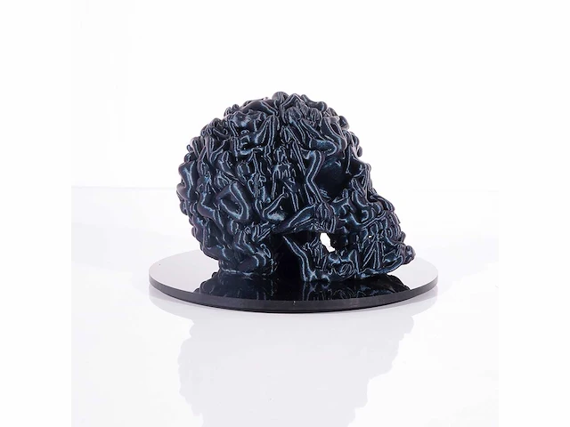 Het skull "blue glitter" - alvaro mendez - 2024 - 3d sculptuur gelimiteerd 30 stuks - 20x20x23 - certificaat - afbeelding 5 van  6