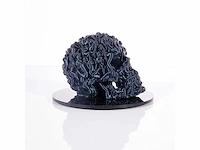 Het skull "blue glitter" - alvaro mendez - 2024 - 3d sculptuur gelimiteerd 30 stuks - 20x20x23 - certificaat - afbeelding 5 van  6