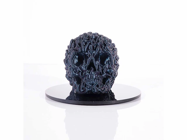Het skull "blue glitter" - alvaro mendez - 2024 - 3d sculptuur gelimiteerd 30 stuks - 20x20x23 - certificaat - afbeelding 6 van  6
