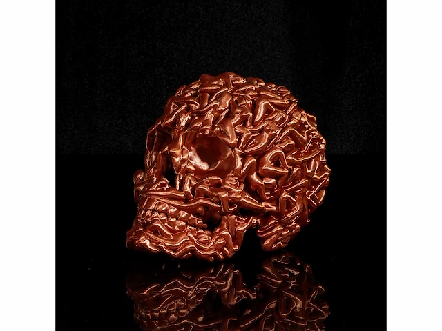 Het skull "goud" - alvaro mendez - 2023 - beperkt & certificaat - afbeelding 2 van  4