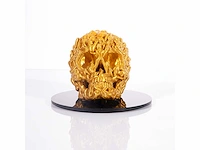 Het skull "goudglans" - alvaro mendez - 2024 - 3d sculptuur gelimiteerd 30 stuks - 20x20x23 - certificaat - afbeelding 1 van  8