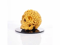 Het skull "goudglans" - alvaro mendez - 2024 - 3d sculptuur gelimiteerd 30 stuks - 20x20x23 - certificaat - afbeelding 3 van  8