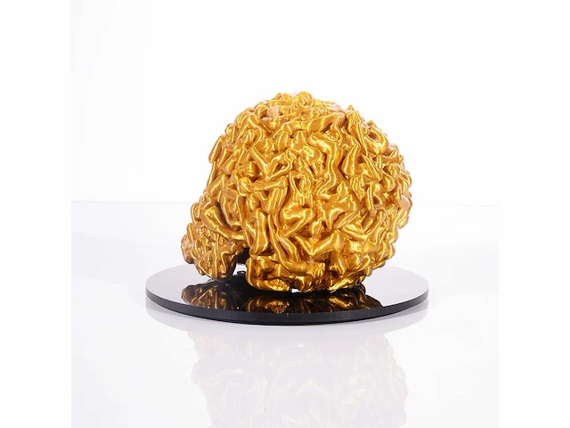 Het skull "goudglans" - alvaro mendez - 2024 - 3d sculptuur gelimiteerd 30 stuks - 20x20x23 - certificaat - afbeelding 5 van  8