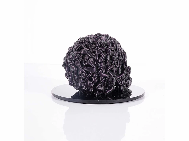 Het skull "purple glitter" - alvaro mendez - 2024 - 3d sculptuur gelimiteerd 30 stuks - 20x20x23 - certificaat - afbeelding 4 van  5