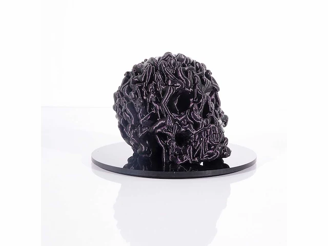 Het skull "purple glitter" - alvaro mendez - 2024 - 3d sculptuur gelimiteerd 30 stuks - 20x20x23 - certificaat - afbeelding 5 van  5