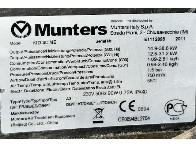 Heteluchtkanon munters - afbeelding 6 van  6