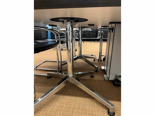 High-end vergadertafel, modulair b565xd170xh74 - wit generfd mdf met alu rand / alu verrijdbaar, opklapbaar - afbeelding 4 van  21