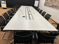 High-end vergadertafel, modulair b565xd170xh74 - wit generfd mdf met alu rand / alu verrijdbaar, opklapbaar - afbeelding 6 van  21