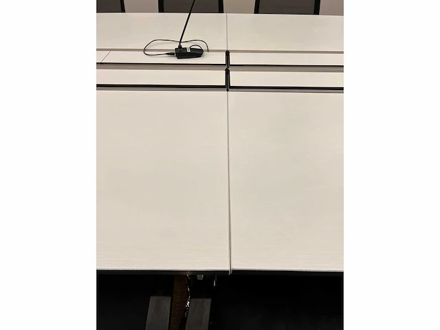 High-end vergadertafel, modulair b565xd170xh74 - wit generfd mdf met alu rand / alu verrijdbaar, opklapbaar - afbeelding 7 van  21