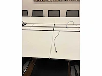High-end vergadertafel, modulair b565xd170xh74 - wit generfd mdf met alu rand / alu verrijdbaar, opklapbaar - afbeelding 8 van  21