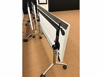 High-end vergadertafel, modulair b565xd170xh74 - wit generfd mdf met alu rand / alu verrijdbaar, opklapbaar - afbeelding 14 van  21