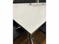 High-end vergadertafel, modulair b565xd170xh74 - wit generfd mdf met alu rand / alu verrijdbaar, opklapbaar - afbeelding 17 van  21