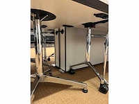 High-end vergadertafel, modulair b565xd170xh74 - wit generfd mdf met alu rand / alu verrijdbaar, opklapbaar - afbeelding 20 van  21