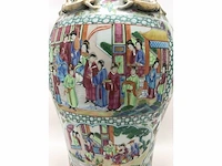 High quality decorated canton porcelain set. palace scenery. famille rose. 19th century. - afbeelding 7 van  77
