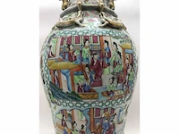High quality decorated canton porcelain set. palace scenery. famille rose. 19th century. - afbeelding 24 van  77