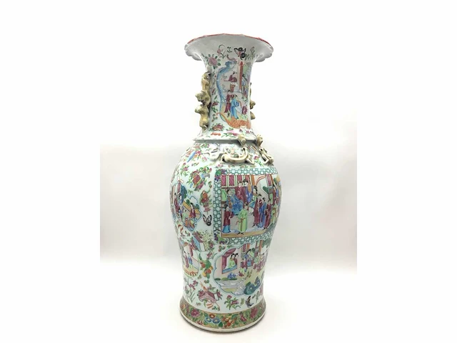 High quality decorated canton porcelain set. palace scenery. famille rose. 19th century. - afbeelding 23 van  77