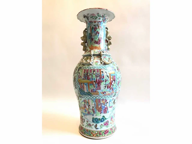 High quality decorated canton porcelain set. palace scenery. famille rose. 19th century. - afbeelding 37 van  77