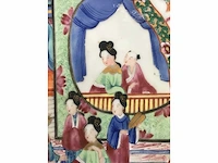 High quality decorated canton porcelain set. palace scenery. famille rose. 19th century. - afbeelding 69 van  77