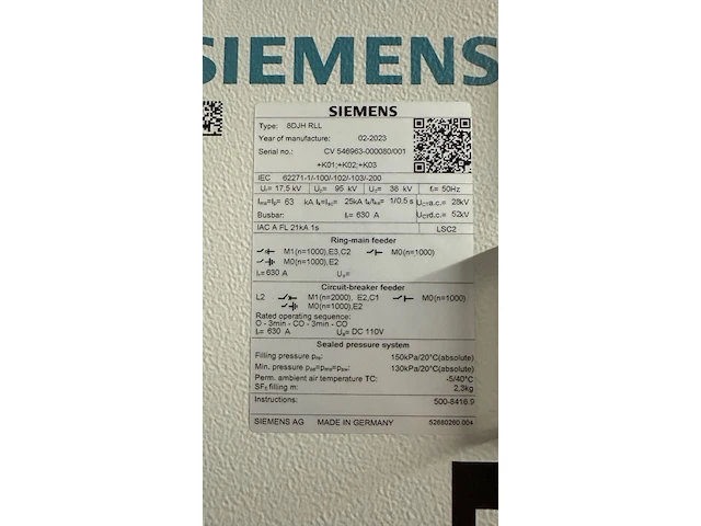 High voltage switch gear siemens - afbeelding 8 van  8