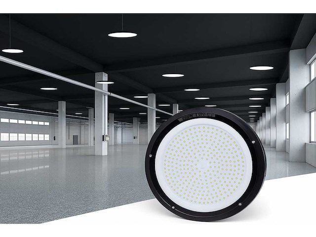 Highbay led slim 100w – 6500k koud wit – ufo ip65 waterdicht – 11.000 lm (x15) - afbeelding 1 van  5