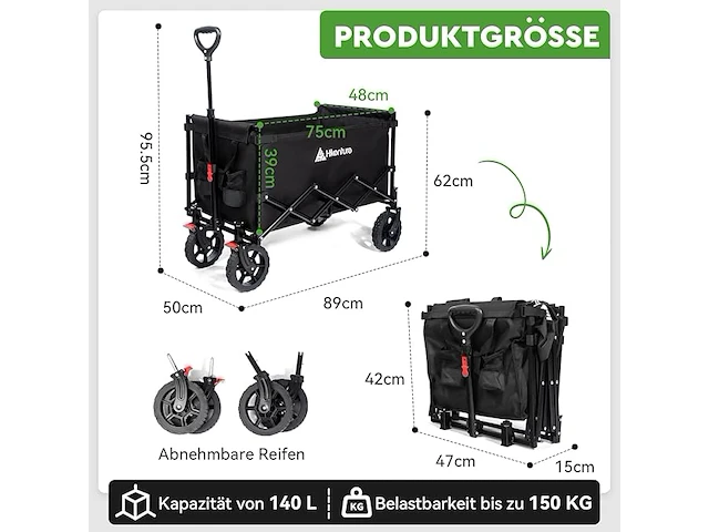 Hikenture opvouwbare bolderkar - afbeelding 3 van  5
