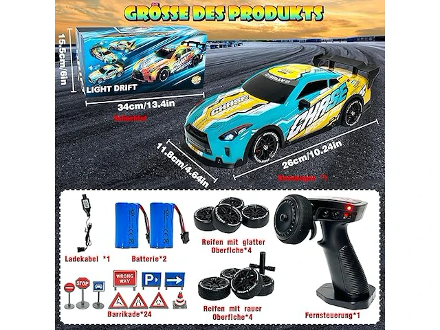 Hilkket rc driftauto - afbeelding 3 van  3