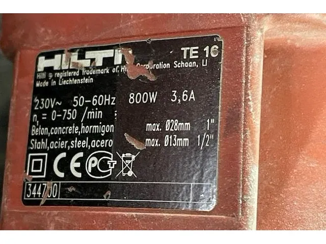 Hilti boorhamer te16 - afbeelding 2 van  3