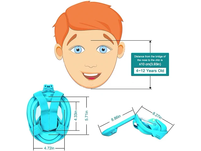 Hinataa kids snorkelmasker (xs) - afbeelding 2 van  6