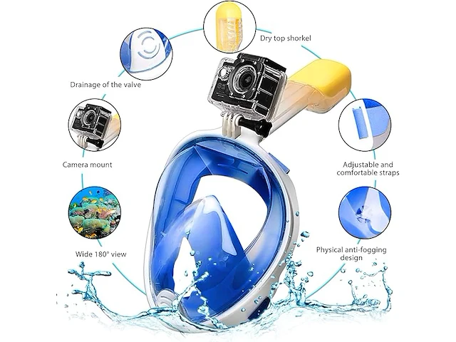 Hinataa snorkelmasker (s/m) - afbeelding 4 van  5