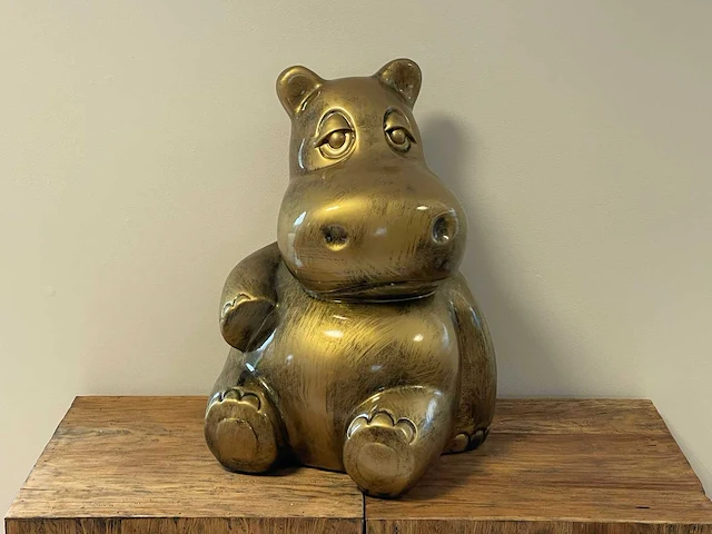 Hippo zit gold h50cm - afbeelding 1 van  1