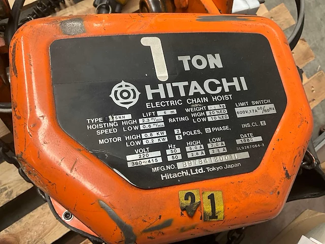 Hitachi 2snh kettingtakel - afbeelding 9 van  10
