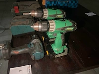 Hitachi en makita diverse accu boormachines (3x) - afbeelding 2 van  5