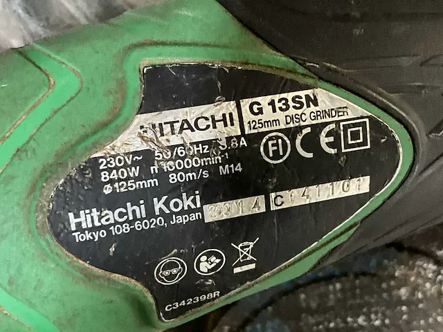 Hitachi haakse slijpmachine - afbeelding 3 van  3