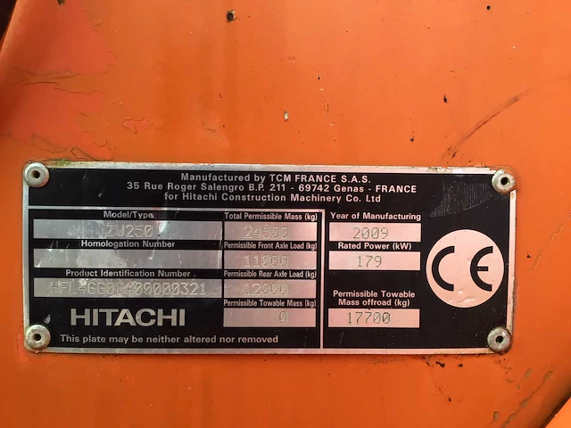 Hitachi zw250 2009 - afbeelding 10 van  18