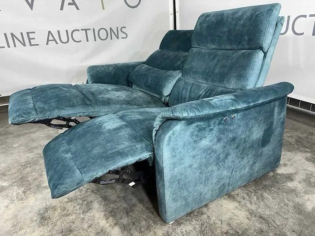 Hjort knudsen - 2-zits bank, blauwgroen adore veloursstof, elektrisch verstelbare relaxfunctie - afbeelding 5 van  9
