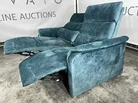 Hjort knudsen - 2-zits bank, blauwgroen adore veloursstof, elektrisch verstelbare relaxfunctie - afbeelding 5 van  9