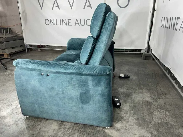 Hjort knudsen - 2-zits bank, blauwgroen adore veloursstof, elektrisch verstelbare relaxfunctie - afbeelding 9 van  9