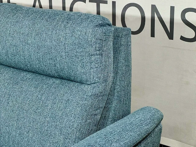 Hjort knudsen - 3-zits bank blauw met hoge rug en houten poot - afbeelding 4 van  5