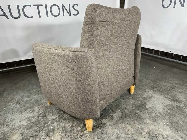 Hjort knudsen - fauteuil, bruin stof, houten poten, maat m - afbeelding 2 van  4