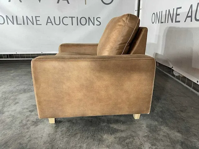 Hjort knudsen - fauteuil, cognac ecoleer, elektrisch verstelbare relaxfunctie - afbeelding 3 van  8