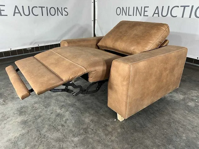 Hjort knudsen - fauteuil, cognac ecoleer, elektrisch verstelbare relaxfunctie - afbeelding 6 van  8