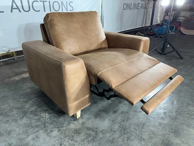 Hjort knudsen - fauteuil, cognac ecoleer, elektrisch verstelbare relaxfunctie - afbeelding 8 van  8