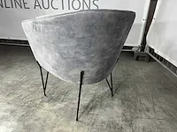 Hjort knudsen - fauteuil, grijs veloursstof, zwart metalen onderstel - afbeelding 3 van  5