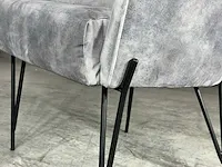 Hjort knudsen - fauteuil, grijs veloursstof, zwart metalen onderstel - afbeelding 4 van  5