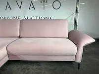 Hjort knudsen - hoekbank met lounge bed, elektrisch verstelbaar, roze microvezelstof, zwart metalen poten - afbeelding 9 van  9