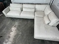 Hjort knudsen - hoekbank met open eiland, fusionstof naturel, zwart metalen poten - afbeelding 5 van  9