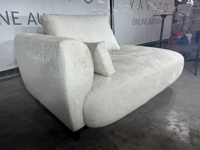 Hjort knudsen - lounge, ecru stof, zwarte poten - afbeelding 2 van  6
