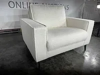 Hjort knudsen - loveseat, wit teddystof, zwart metalen poten - afbeelding 4 van  6