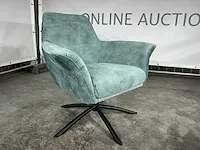 Hjort knudsen - m - fauteuil, groen veloursstof, maat m, zwart metalen poot - afbeelding 1 van  5